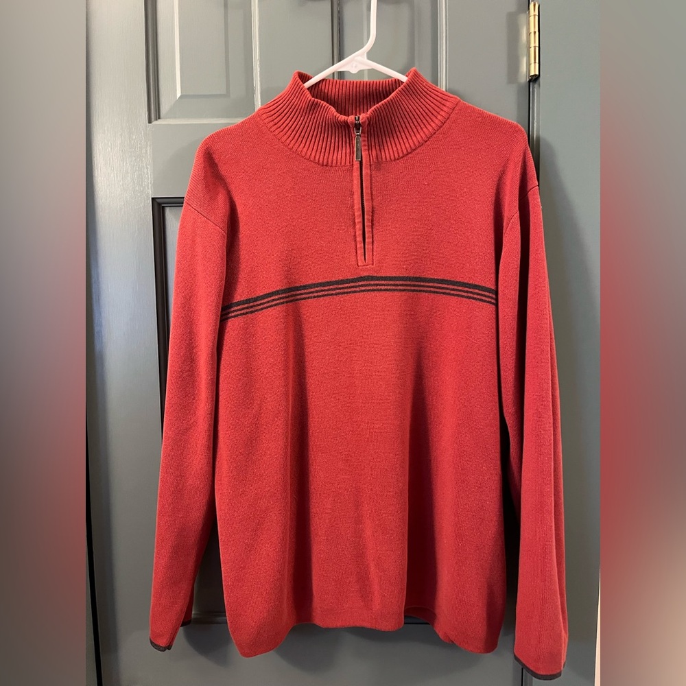 Geoffrey Beene Red Quarter-Zip Sweater (Bundle & Save)